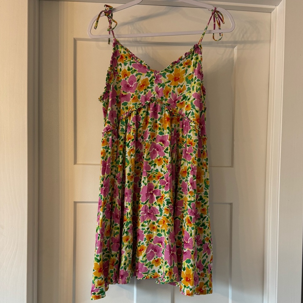 Patrons of Peace Floral Dress - Pink, Orange, Green